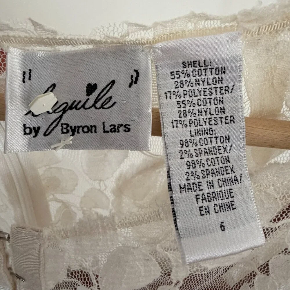 Beguile by Byron Lars Lace Sheath Dress • Size 6 • Ivory • NO BELT - Picture 3 of 3
